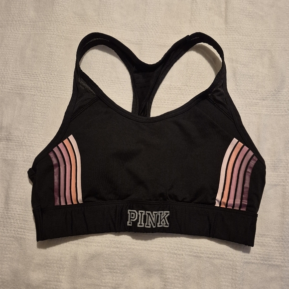 Pink women's Medium black Ultimately lined permanent padding sewn in, VGUC - Picture 1 of 4